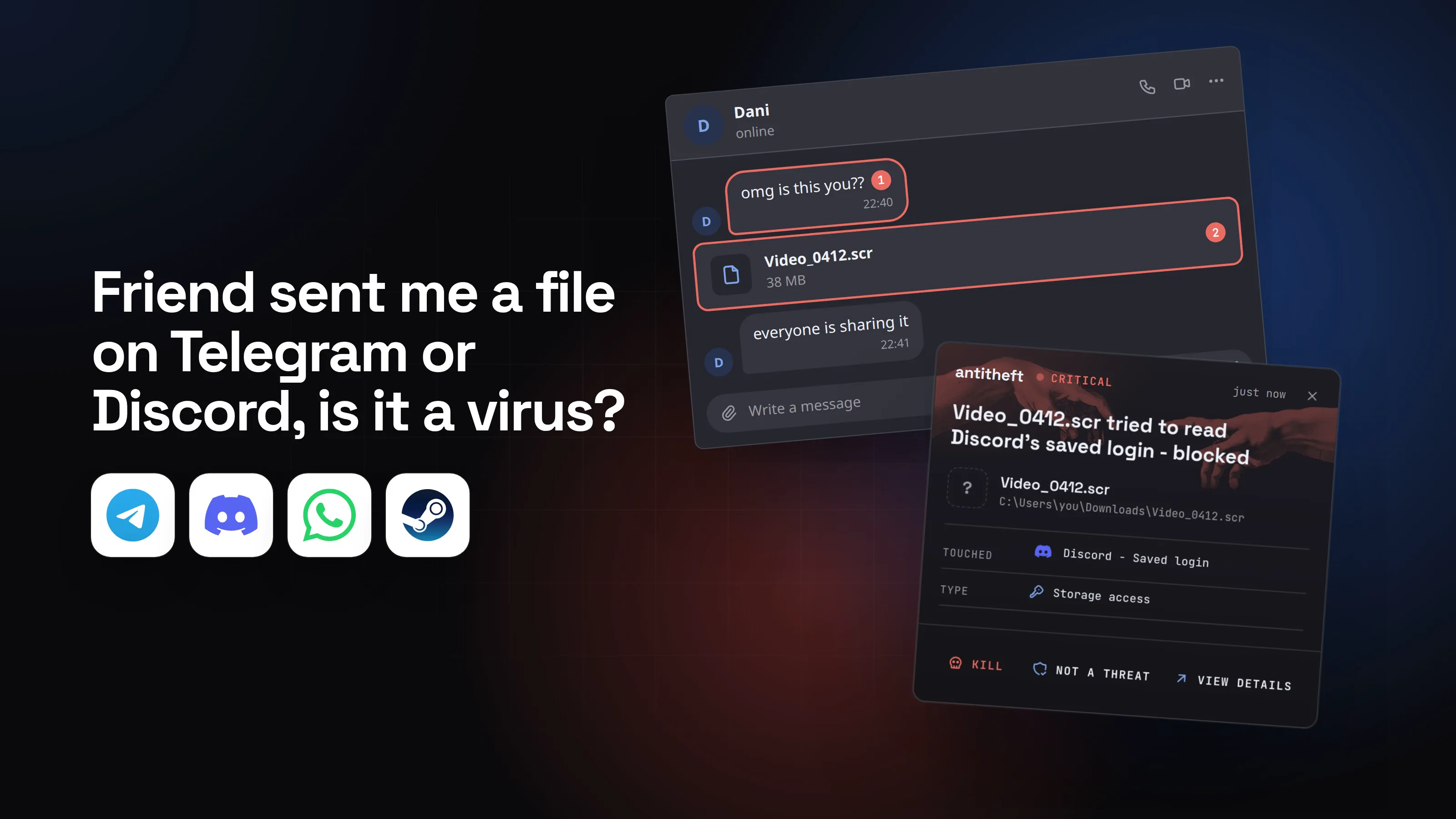 Illustration for Friend sent me a file on Telegram or Discord, is it a virus?
