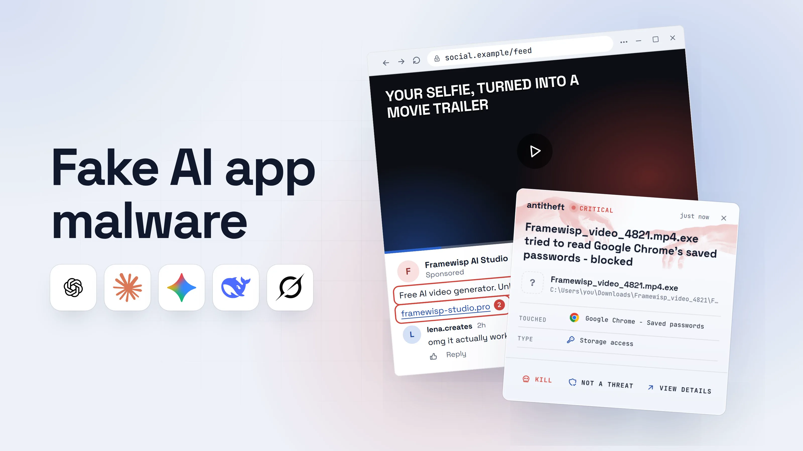 Illustration for Fake AI app malware: is that AI tool safe to download?