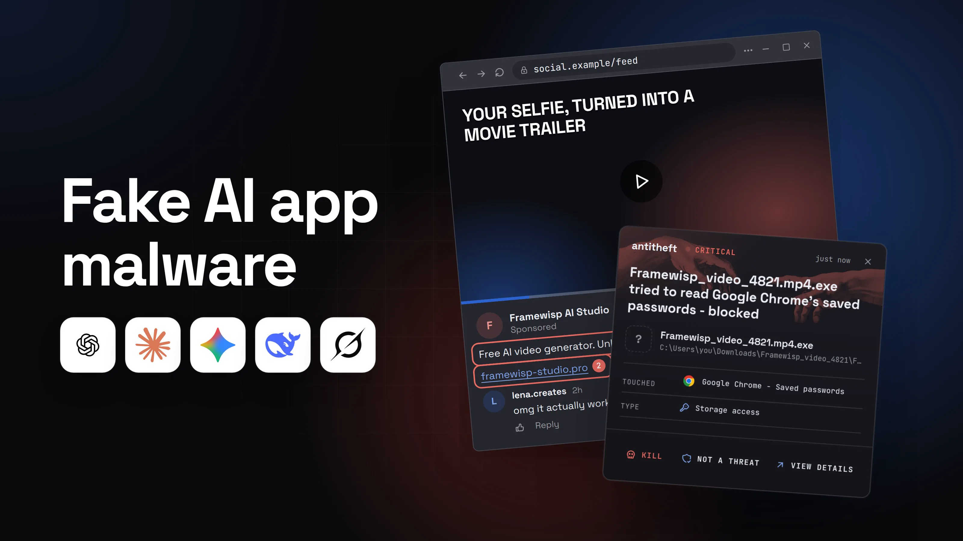 Illustration for Fake AI app malware: is that AI tool safe to download?